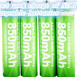 Correct use & charge of NiMH rechargeable batteries 