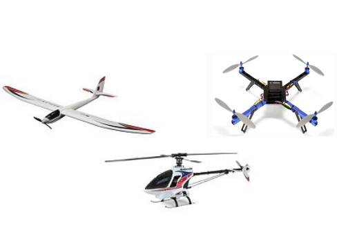 Different types of  RC aircraft