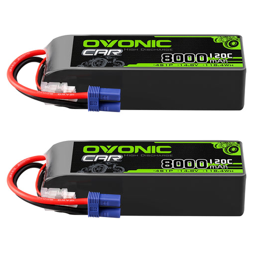 [2pcs] Ovonic 14.8V 120C 8000mAh 4S1P LiPo Battery EC5 For Arrma Outcast Truck Buggy