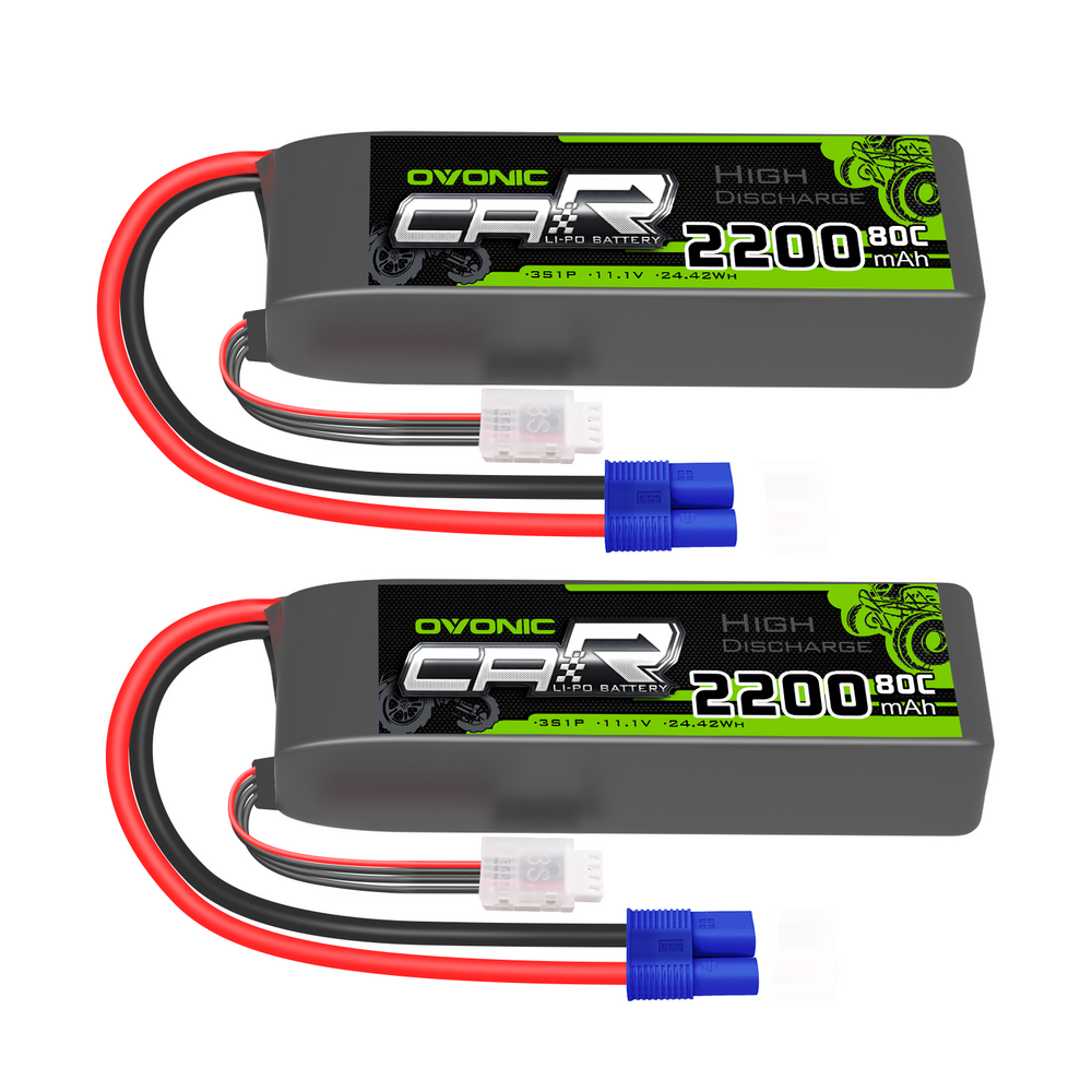 (Pre-Sale)OVONIC 11.1V 2200mAh 3S 80C Hardcase LiPo Battery with EC3 Plug for Arrma 3S