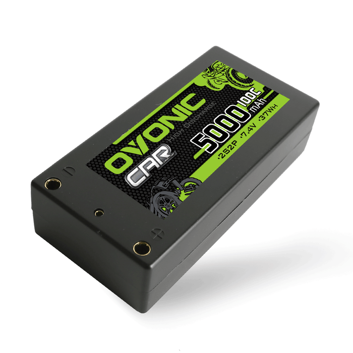 (Pre-Sale)Ovonic 100C 7.4V 5000mAh 2S2P Hardcase Shorty LiPo Battery with 4mm Bullet for 1/10 RC Buggy Truck