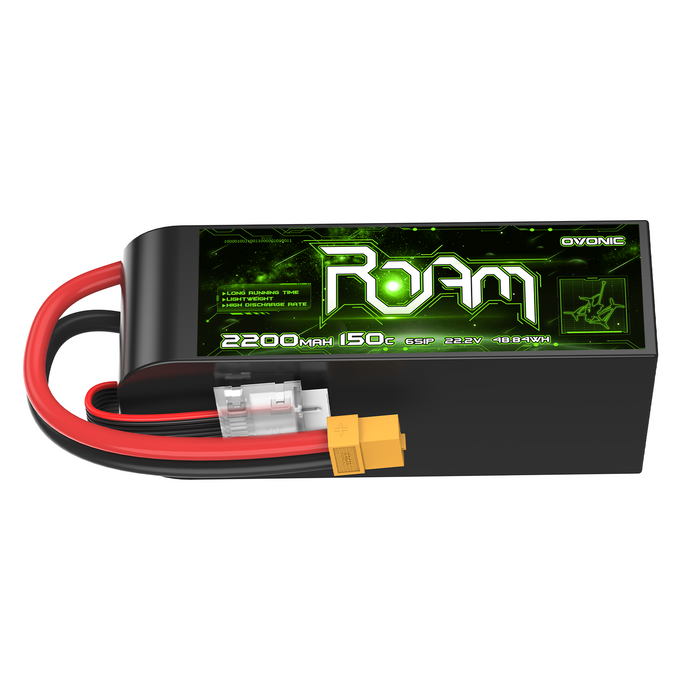 OVONIC 22.2V 150C 6S 2200mah Lipo Battery XT60 plug for 7" 8"quad range FPV