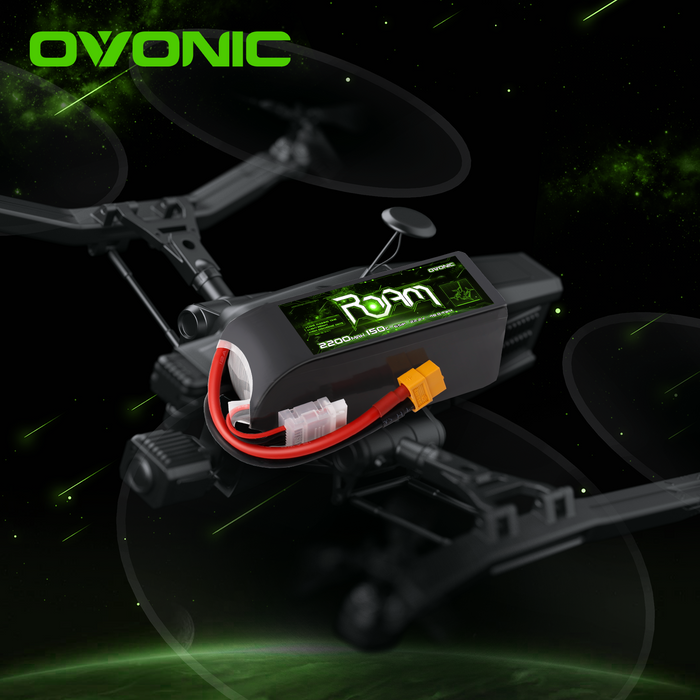 OVONIC 22.2V 150C 6S 2200mah Lipo Battery XT60 plug for 7" 8"quad range FPV