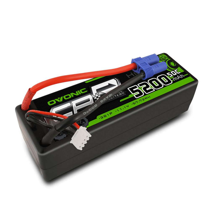 OVONIC 11.1V 5200mAh 3S 50C Hardcase LiPo Battery with EC5 Plug for Arrma 3S&6s