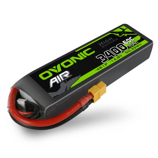 Ovonic 60C 4S 3400mAh 14.8V LiPo Battery for RC Airplane EDF - XT60 & Deans Plug - Ovonicshop