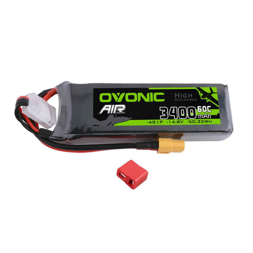 Ovonic 60C 4s 3300mah lipo 14.8V Battery for RC Airplane EDF - XT60 & Deans Plug