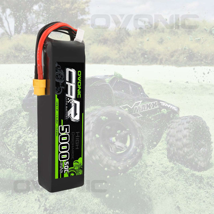 OVONIC 14.8V 5000mAh 4S 50C Lipo Battery with XT60 & Trx Plug for X-Maxx - Ovonicshop