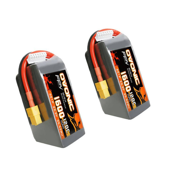 Ovonic 120C 22.2V 6S 1600mAh LiPo Battery for FPV Racing - XT60 Plug - Ovonicshop