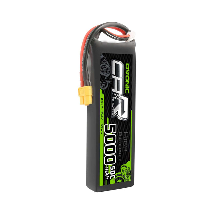 OVONIC 7.4V 5000mAh 2S 50C LiPo Battery with XT60 & Trx Plug for RC Car Trucks - Ovonicshop