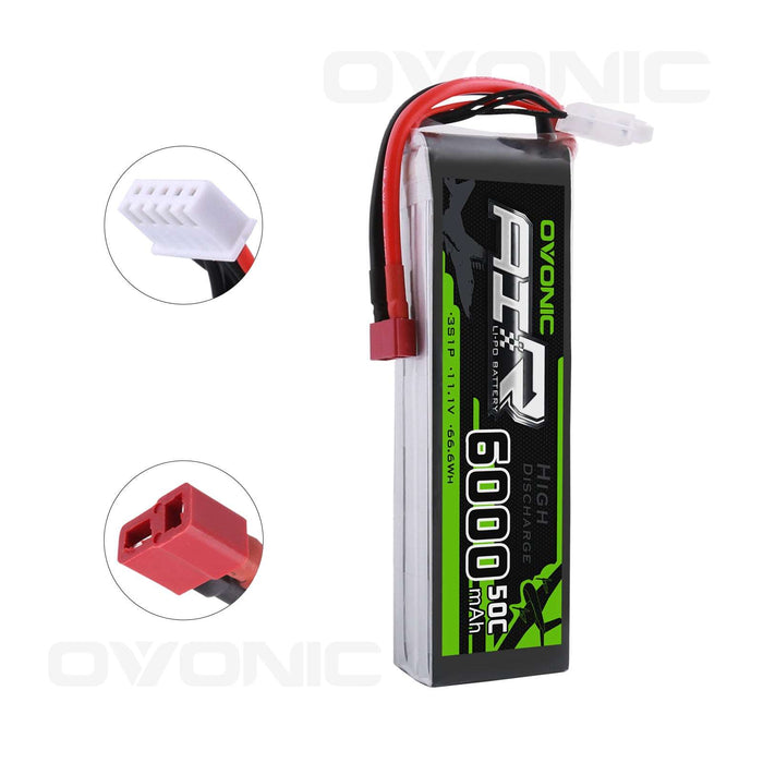 OVONIC 11.1V 50C 3S 6000mAh LiPo Battery Pack with Deans/T Plug for RC Car - Ovonicshop