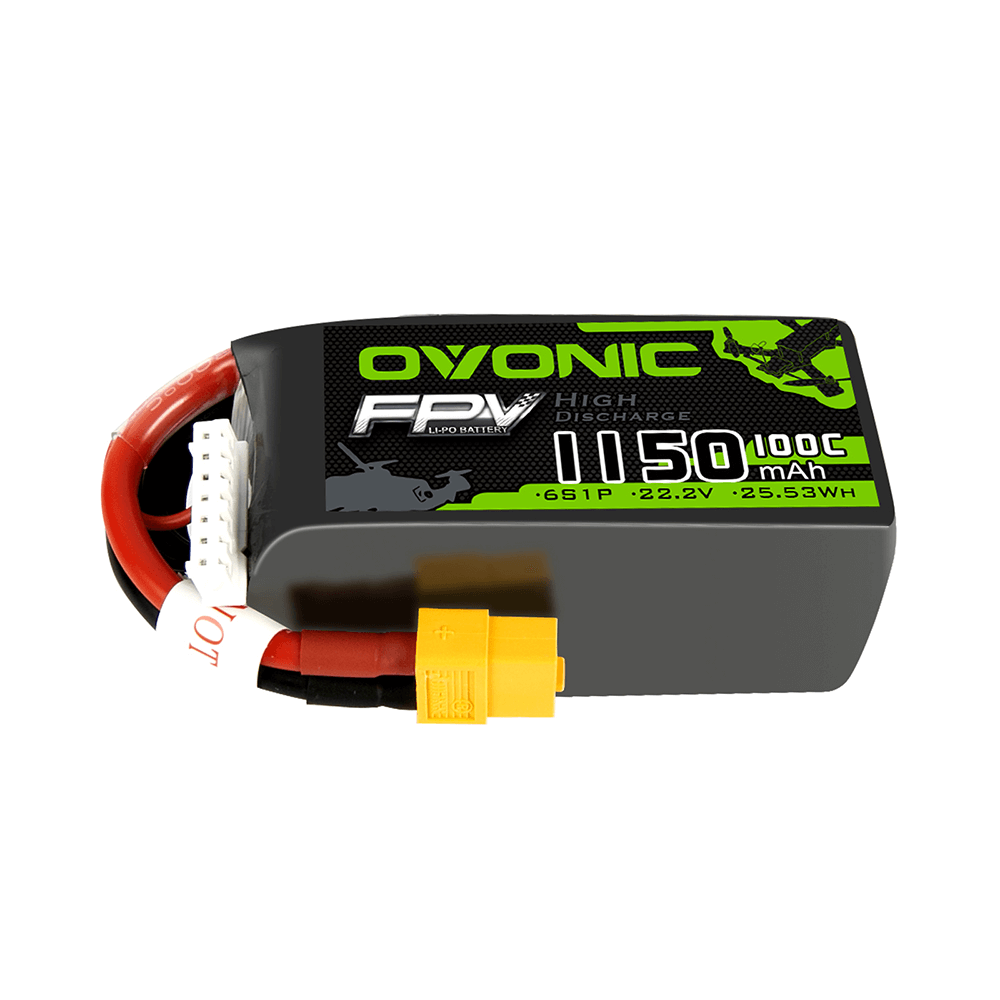 Ovonic 100C 6S 1150mAh 22.2V LiPo Battery for FPV - XT60 Plug - Ovonicshop