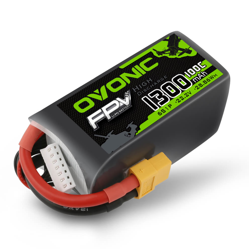 OVONIC 1300mAh 6S 22.2V 100C LiPo Battery for FPV Freestyle - XT60 - Ovonicshop