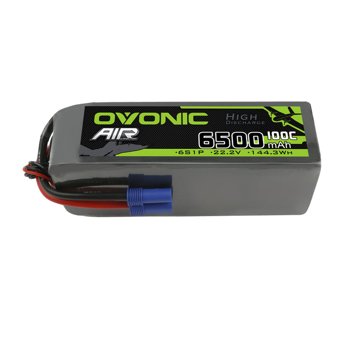 Ovonic 100C 22.2V 6500mah 6S1p Lipo Battery with EC5 Plug for EDF Multirotors ARRMA 1/8 car