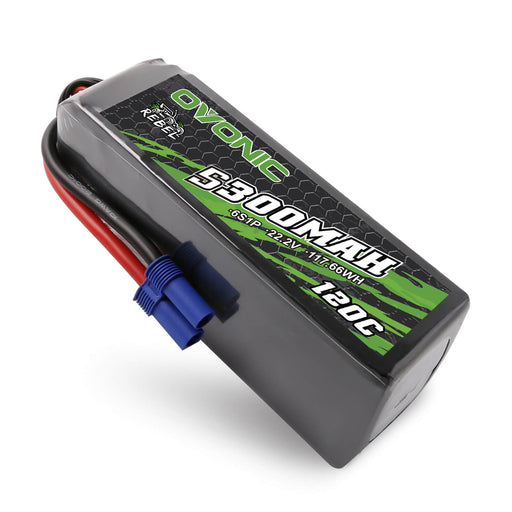 Ovonic Rebel 120C 6S 5300mAh 22.2V LiPo Battery with EC5 Plug for Arrma RC Car