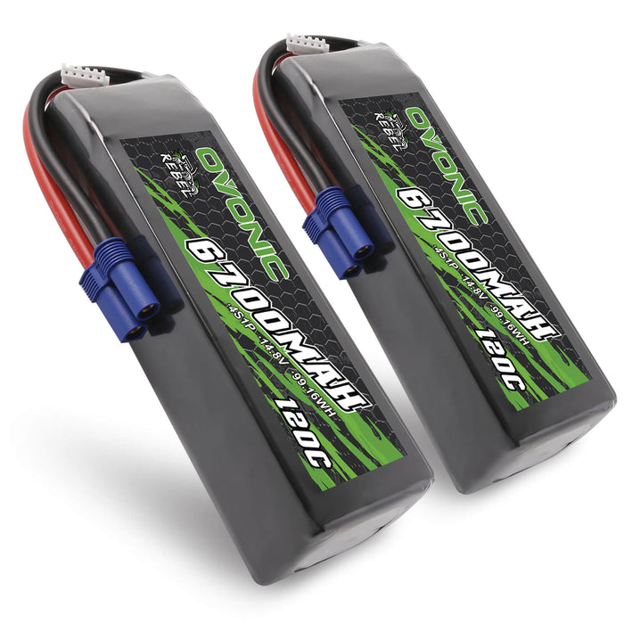 Ovonic 120C 14.8V 4S 6700mAh LiPo Battery for ARRMA Car - EC5 Plug