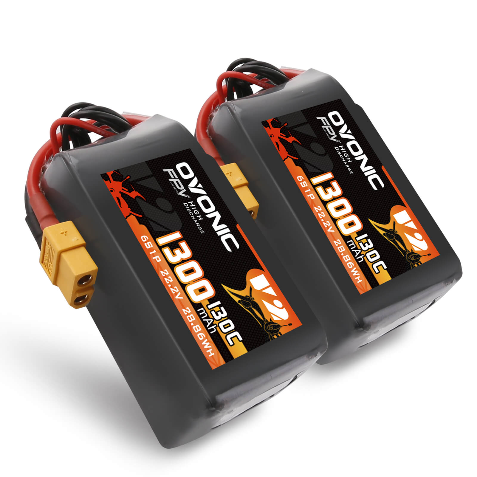 Ovonic 130C 22.2V 6S 1300mAh XT60 LiPo Battery for FPV Racing