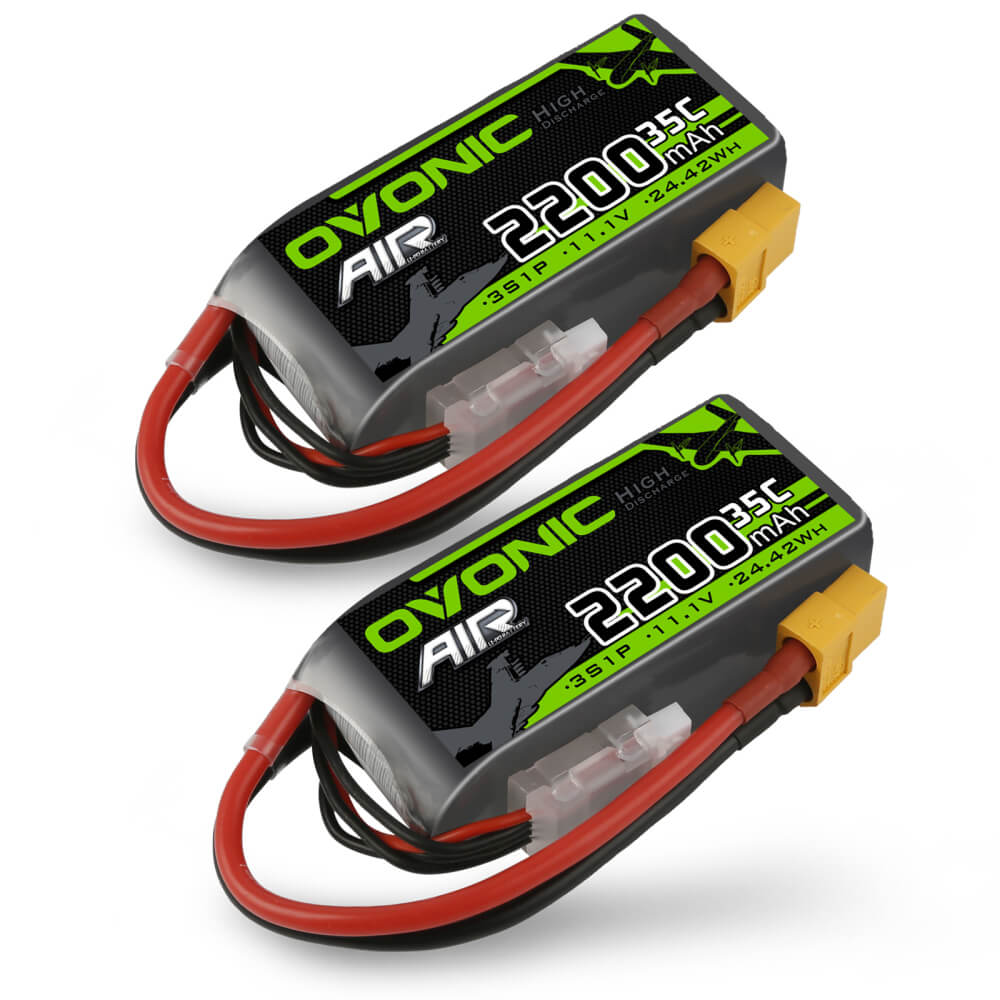 Ovonic 3S 11.1V 2200mAh 35C Short LiPo Battery Pack for Air Heli Drone - XT60 Plug - Ovonicshop