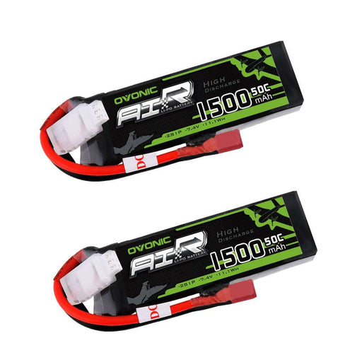 Ovonic 50C 7.4V 2S 1500mAh LiPo Battery Pack with T Plug for 1/14 1/18 RC Car