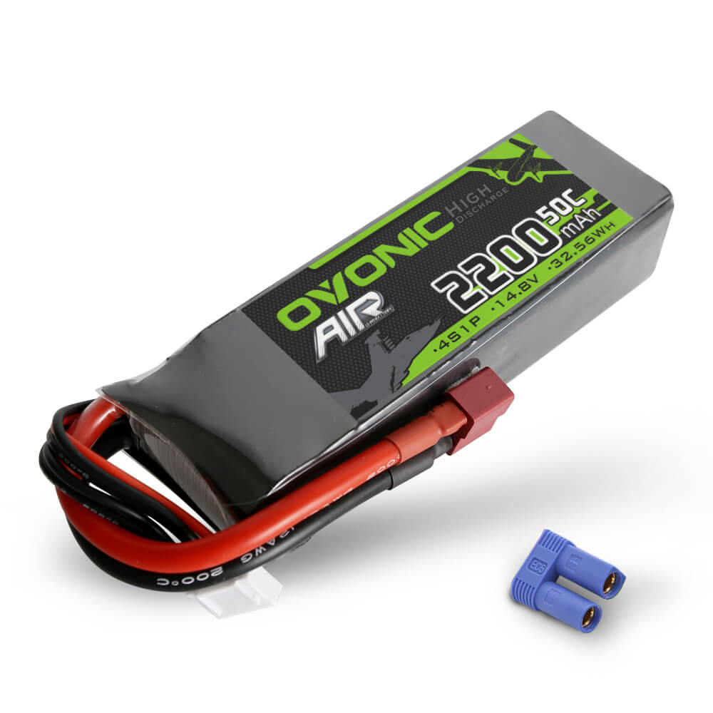 Ovonic 14.8V 2200mAh 4S 50C LiPo Battery for Airplane Vessel - Deans & EC3 Plug - Ovonicshop