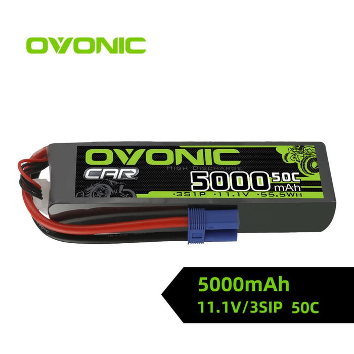 Ovonic 3S 5000mAh 50C 11.1V LiPo Battery Pack for 3s& 6s ARRMA Car - EC5 Plug - Ovonicshop