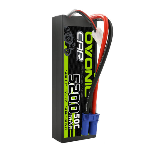 Ovonic 2S 5200mAh 50C 7.4V Hardcase LiPo Battery for 1/10 ARRMA Car- EC5 Plug - Ovonicshop