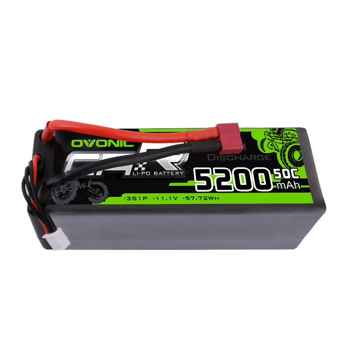 OVONIC 11.1V 3S 5200mAh 50C Hardcase Lipo Battery 13# with Deans Plug for RC Car Trucks