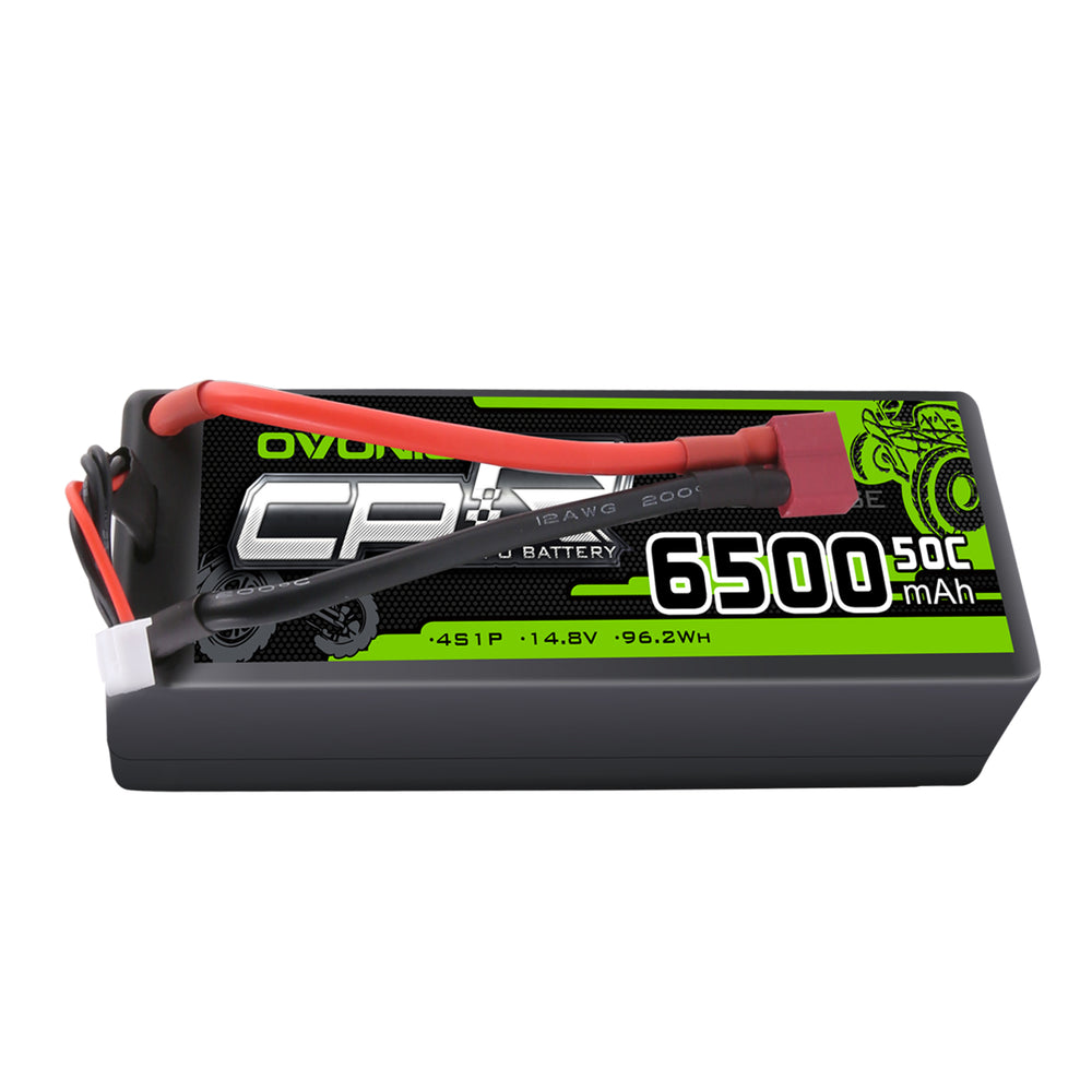 Ovonic 6500mAh 4S 14.8V 50C Hardcase LiPo Battery Pack with T Plug for 1/8 RC Buggy