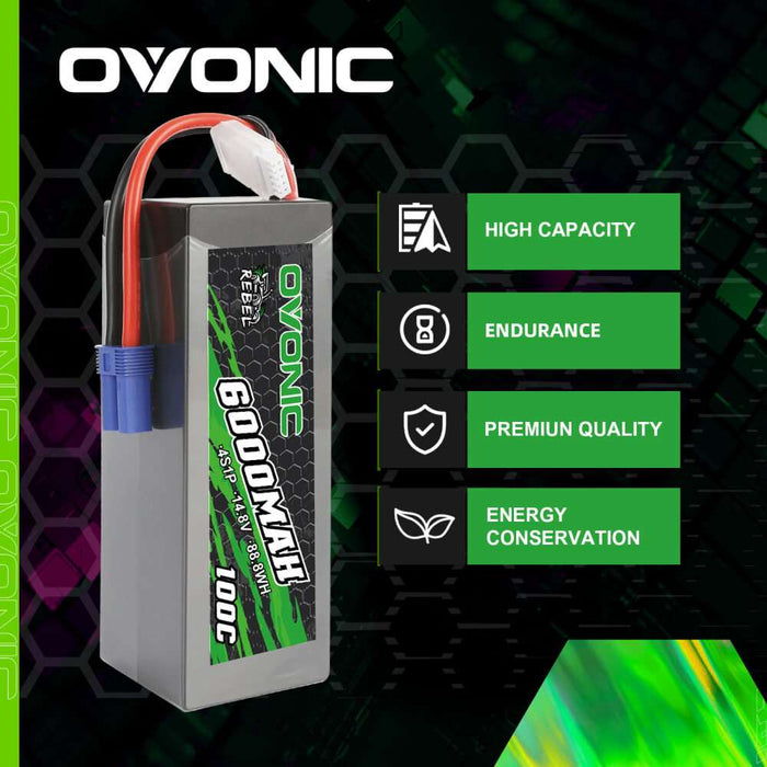 Ovonic 80C 3S 8000mAh 11.1V LiPo Battery for 1/8 1/10 Buggy Truck – Ampow