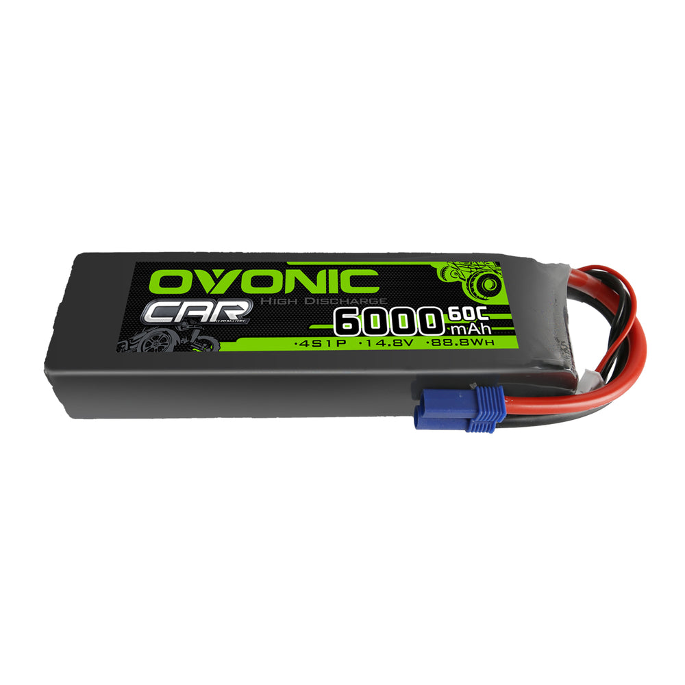 Ovonic 60C 14.8V 4S 6000mAh LiPo Battery Pack for 1/5 to 1/8 car- EC5 Plug