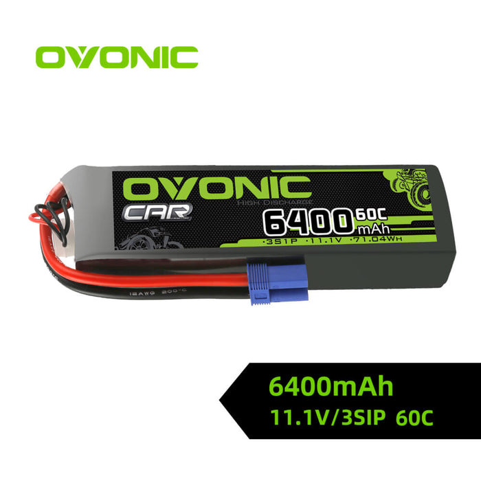 Ovonic 60C 3S 6400mAh 11.1V LiPo Battery Pack for ARRMA 3S - EC5 Plug - Ovonicshop