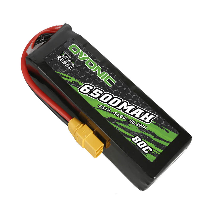 Ovonic Rebel 80C 6500mAh 4S 14.8V Lipo Battery for RC Car Truck ARRMA 4S 8S - XT90 Plug - Ovonicshop