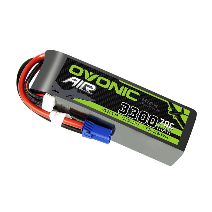 Ovonic 70C 6S 3300mAh 22.2V LiPo Battery for RC Aircraft Helicopter - EC5 Plug