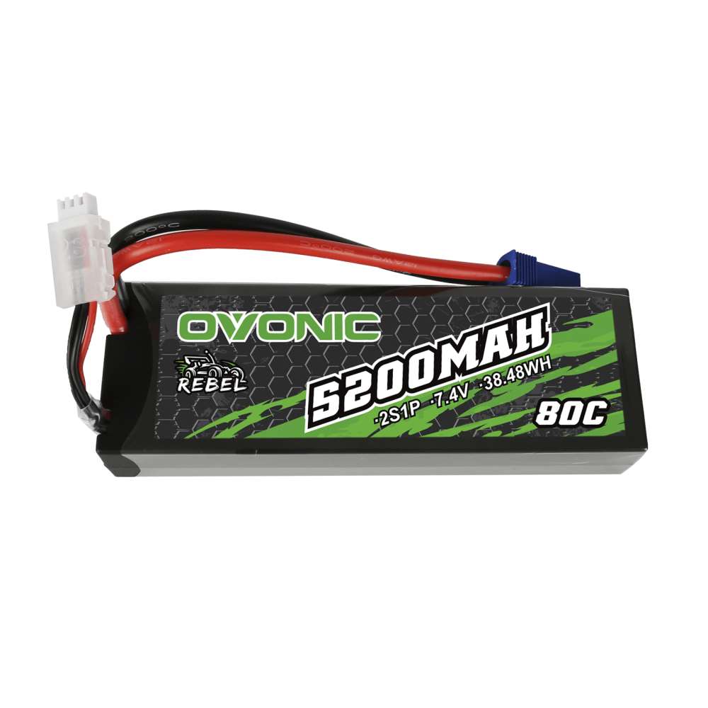 Ovonic Rebel 80C 2S 5200mAh 7.4V LiPo Battery for RC CAR ARRMA GRANITE - EC5 Plug