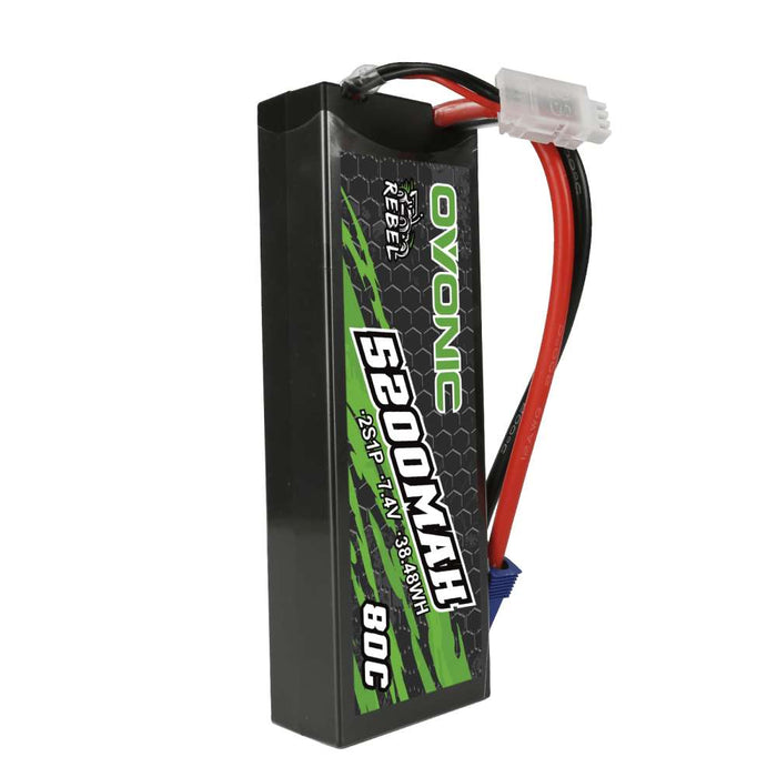 Ovonic Rebel 80C 2S 5200mAh 7.4V LiPo Battery for RC CAR ARRMA GRANITE - EC5 Plug