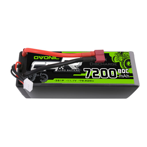 OVONIC 7200mAh 3S 11.1V 80C Lipo Batteries Pack with Deans Plug for RC Car Truck