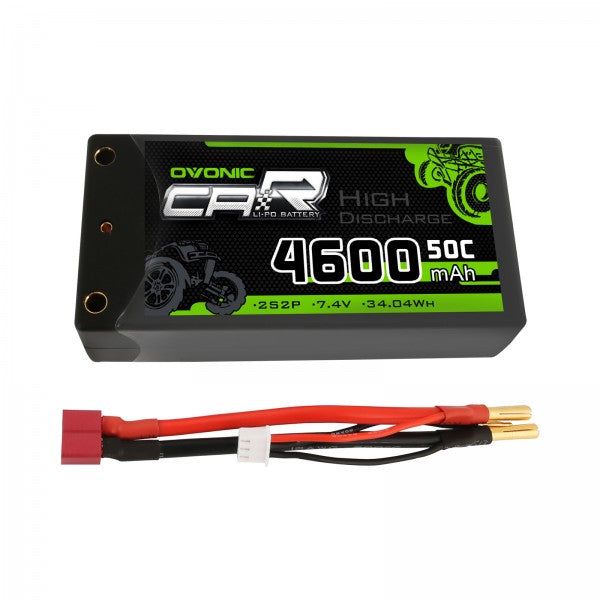 Ovonic 2S 4600mAh 7.4V 50C Hardcase Short LiPo Battery with 4mm Bullet for 1/10 RC Buggy